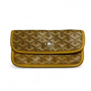 Yellow Goyard St. Louis Goyardine Snap Pouch Wallet Cluth